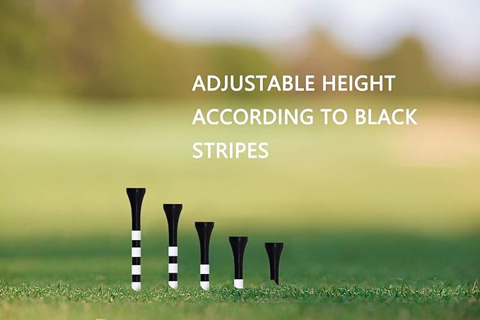 Wooden Golf Tees 3-1/4", 2-3/4", 2-1/8", 1-1/2" Available, 100 Count (Natural Color, White, Black, Blue, Red, Green, Yellow, Pink, Orange)