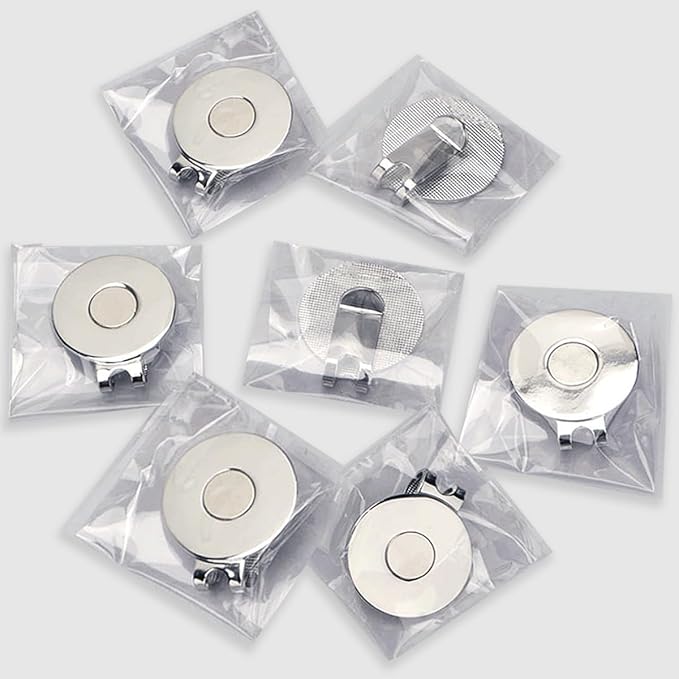 3 Pack or 6 Pack - Golf Hat Clips Magnetic Golf Ball Marker Holders for Golf Hats Caps Pants Gloves Bags Visors Belts Nickel-Plated Alloy Clips for Metal Golf Ball Markers (Ball Marker Not Included)