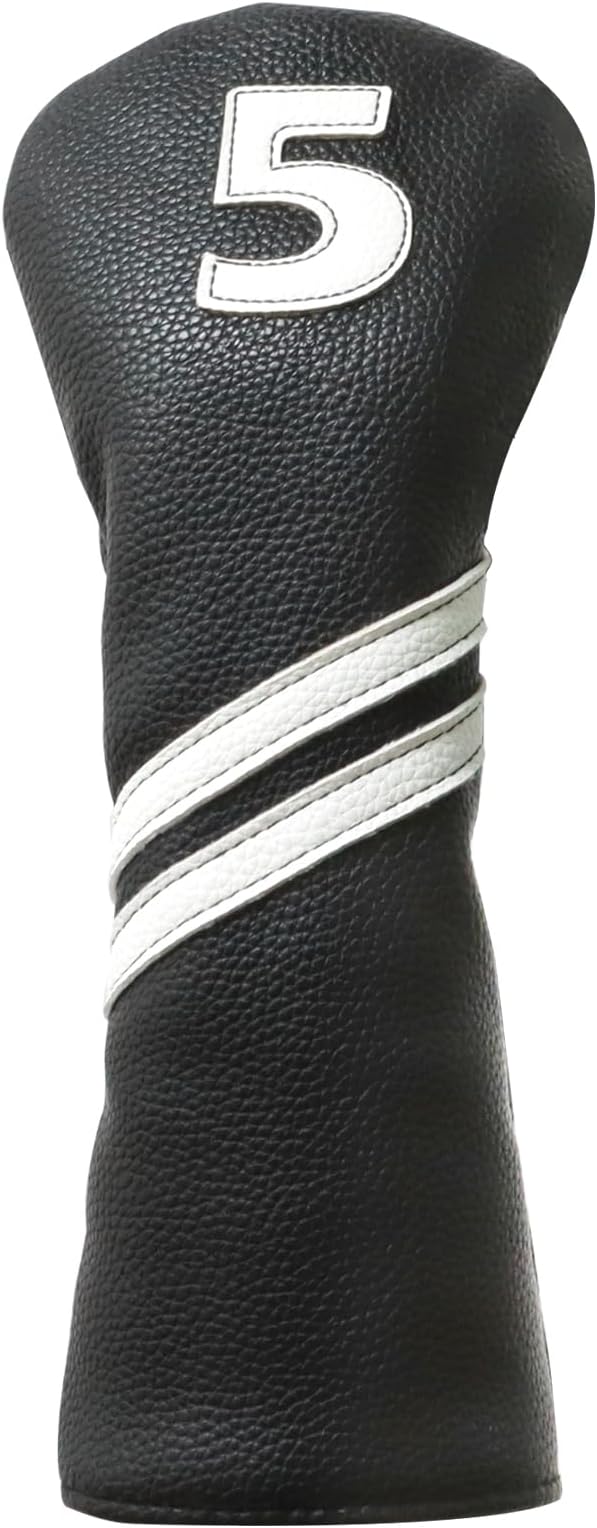 Golf Club Covers,4pcs or 1pc Golf Headcovers for Woods and Driver Fairway Hybrids Women Men - Premium PU Leather with Interchangeable Tags & Magnetic Blade and Mallet Putter Covers