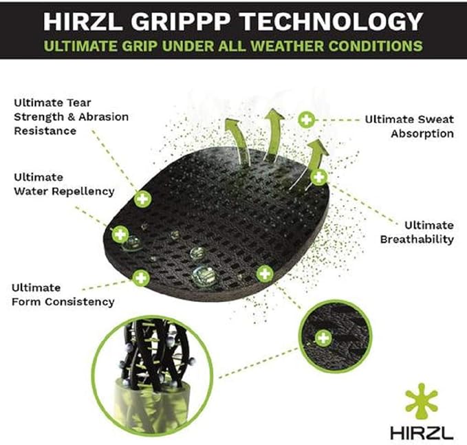 HIRZL Trust Hybrid Golf Glove– All Weather Mens Golf Glove (White/Black) | Nylon, Kangaroo Leather, Polyester | Ultimate Grip (Wet or Dry), Ergonomic Fit, Breathable, Sweat Free, Water Repellent