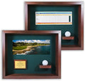 Golf Eagle, Double Eagle or Albatross Shadowbox Display Case | Personalized Engraved Plate | Holds Golf Ball and Scorecard or Photo | Horizontal Layout | Wall Mounted (Cherry)