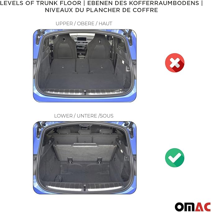 OMAC Cargo Mats Liner for VW e-Golf 2015-2019 Rear Trunk Waterproof TPE Black