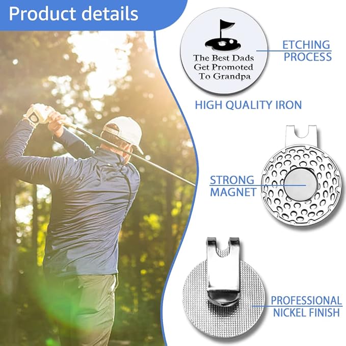Men Golf Ball Marker with Magnetic Hat Clip, Funny Golf Accessories Gifts for Men, Novelty Birthday Gifts for Male Golfer Fan