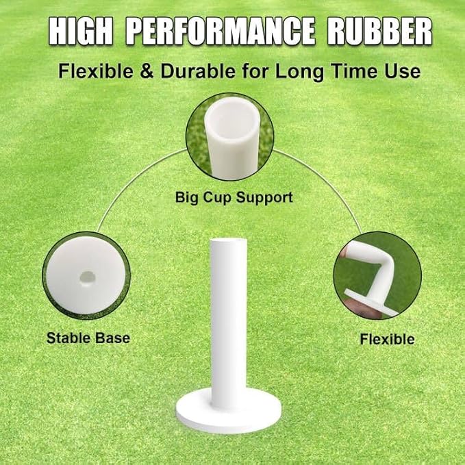 Rubber Driving Range Golf Tees - 7 Pack Premium Rubber Tees for Indoor Outdoor Practice Mat