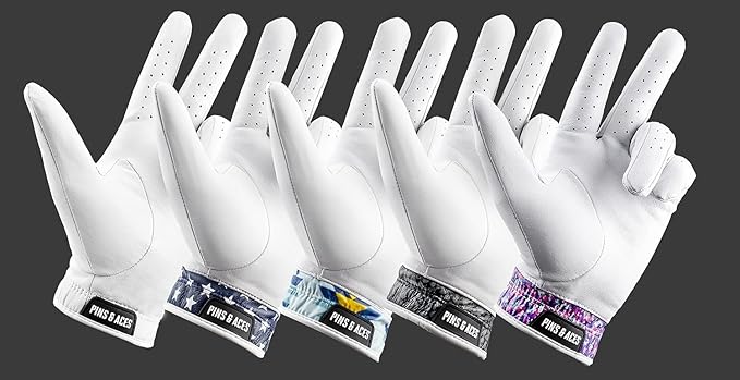 Pins & Aces - Rocket Pop Golf Glove Design - Premium AAA Cabretta Leather, Long-Lasting Durable Tour Glove for Men or Women - Premium Leather Golf Glove Left & Right Hand