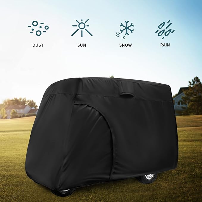 Golf Cart Cover,Waterproof Universal 6 Passenger Golf Cart Covers,Golf Cart Accessories for Outdoor Storage Protective - 144" L x 55" W x 76" H