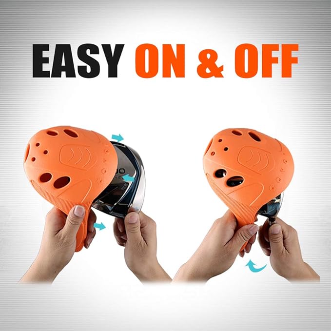 PGM Golf Club Covers, 4pcs Drivers Fairway Woods Hybrid Golf Head Covers with Number, Fit Oversized Right Handed Brands, Easy on Off, Washable