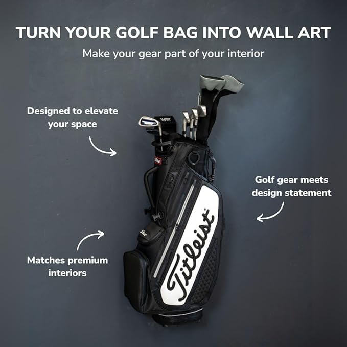 Wall Mount Golf Bag Stand for Storage, Golf Storage Organizer for Garage, Club Dock for Golfing Bag - Regular