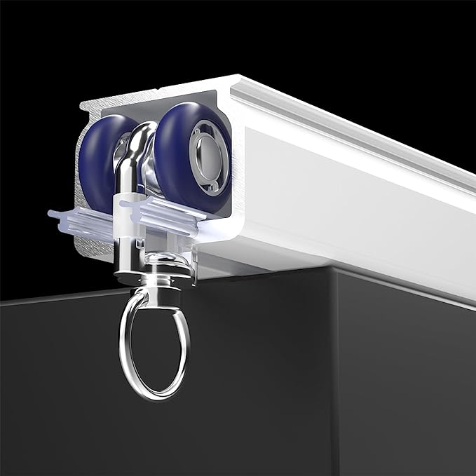 Ceiling Curtain Track Ceiling Mounted Curtain Rail for Curtains, Drapes, and Room Dividers Ceiling or Wall Mount Curtain Track Room Divider-Sliding Curtain Rail for Living room (white, 3m)