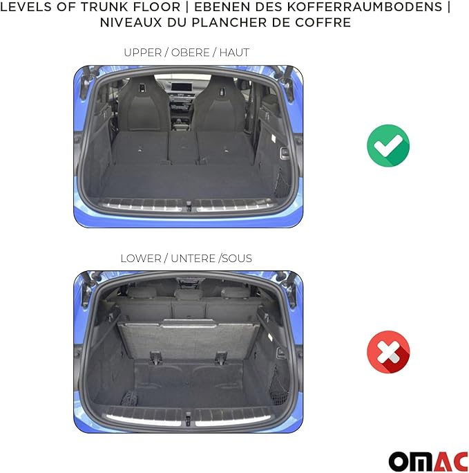 OMAC Cargo Mats Liner for VW Golf GTI MK7 2015-2021 Waterproof TPE Black