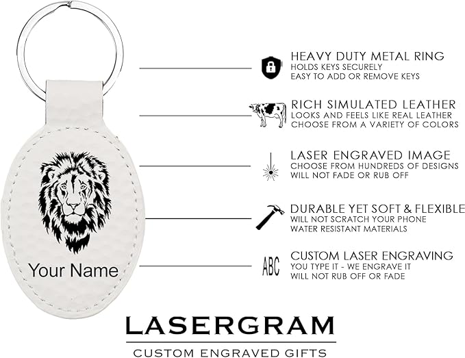 LaserGram Oval Keychain, Disc Golf, Personalized Engraving Included