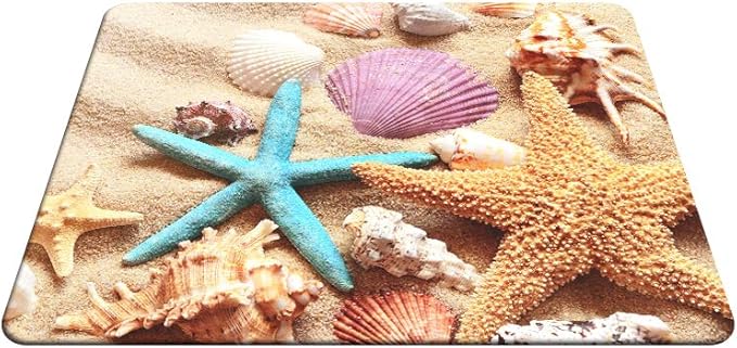 Seashell Gaming Mousepad Colorful Seashell Starfish On Beach Mouse Pad Mouse Mat for Computer Desk Laptop Office 9.5 X 7.9 Inch Non-Slip Rubber
