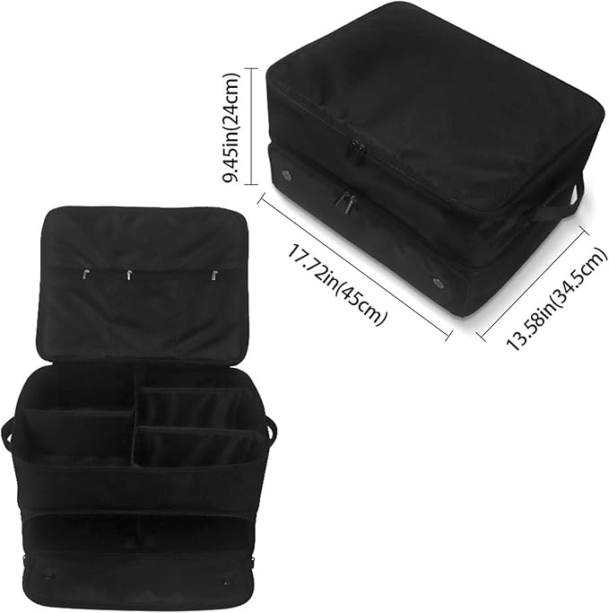 2 Layer Golfs Trunk Organizers, Golfs Locker with Separate Ventilated Compartment for 2 Pair Shoes, Golfs Trunk Storage