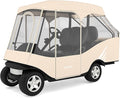 Rosefray Golf Cart Enclosure, 2+2 Drivable Rain Cover, Short Roof 58" - EZGO, Club Car - Durable Door Zipper - 4 Seater Golf Cart Cover Glowing at Night