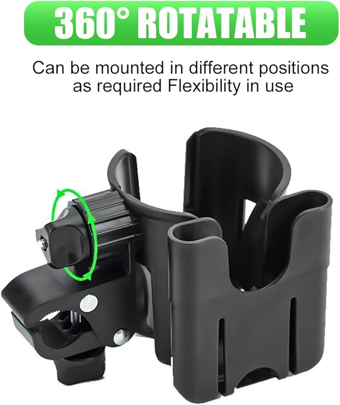 Golf Cart Cup Holders, Universal 2-in-1 Mug Phone Holder, Mount Compatible with EZGO/Club Car/Yamaha, 360° Swivel with Silicone Protective Pad, Bike, Wheelchair, Walker, Scooter