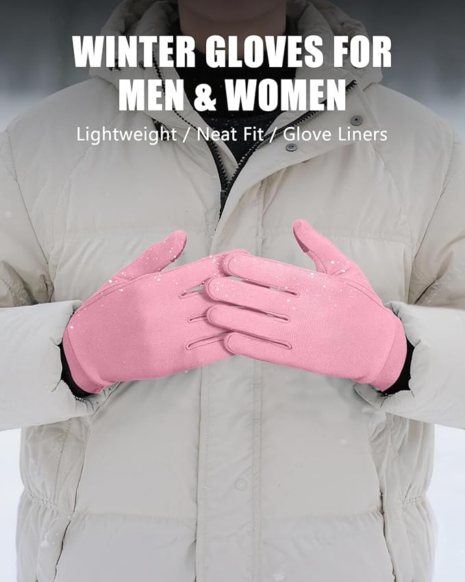 Aegend Lightweight Winter Gloves for Men Women, Warm Running Gloves Touchscreen Thermal Glove Liners for Cold Weather Driving, Cycling & Hiking, Non-Slip, Elastic Cuff, Stretchy, Durable