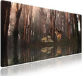 Wknoon. Extra Large Gaming Mouse Pad (31.5" x 11.8") with Durable Stitched Edges – Serene Forest Refuge A Pair of Wolves, Anti-Slip Rubber Base & Smooth Fabric Surface Extended XXL Desk Mat