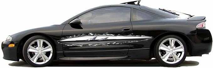 Ripped Metal Graphics Decal Set for Golf Carts, Fits EZGO, Club Car, Yamaha (Real Fire)
