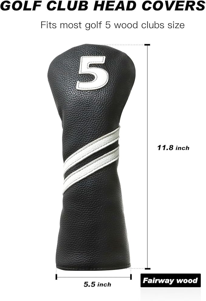 Golf Club Covers,4pcs or 1pc Golf Headcovers for Woods and Driver Fairway Hybrids Women Men - Premium PU Leather with Interchangeable Tags & Magnetic Blade and Mallet Putter Covers