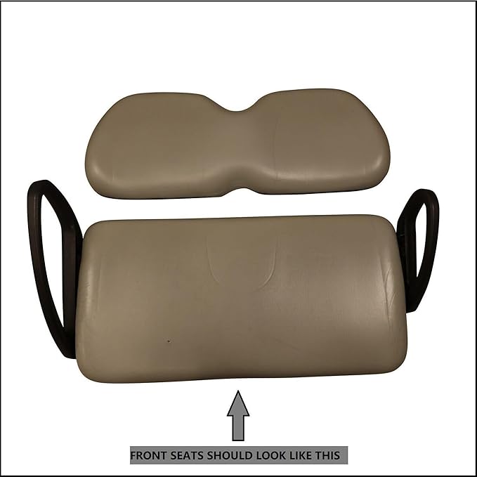 Huskey Parts Company Premium Golf Cart Front Seat Cover Brown for Club Car Precedent/Tempo, Staple On