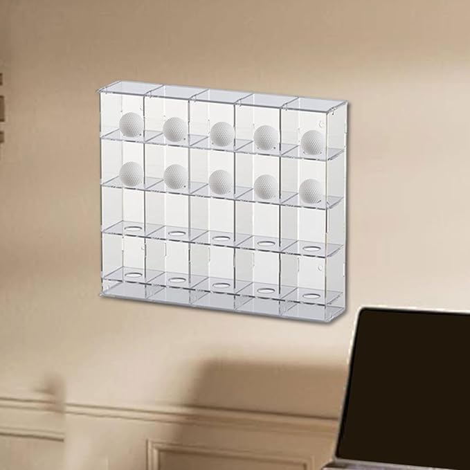 Acrylic Golf Ball Display Rack Storage Holder Case Collection Practical Clear Golfball Supplies Wall Mounted Golfball Holder
