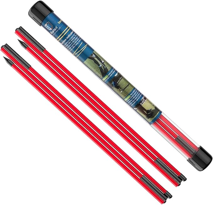 CAITON Golf Alignment Sticks 2 Sets - 48inch Alignment Practice Rods, Foldable for Easy Portability, Golf Training Aids to Improve Golf Swing, Putting Posture, with Storage Tube