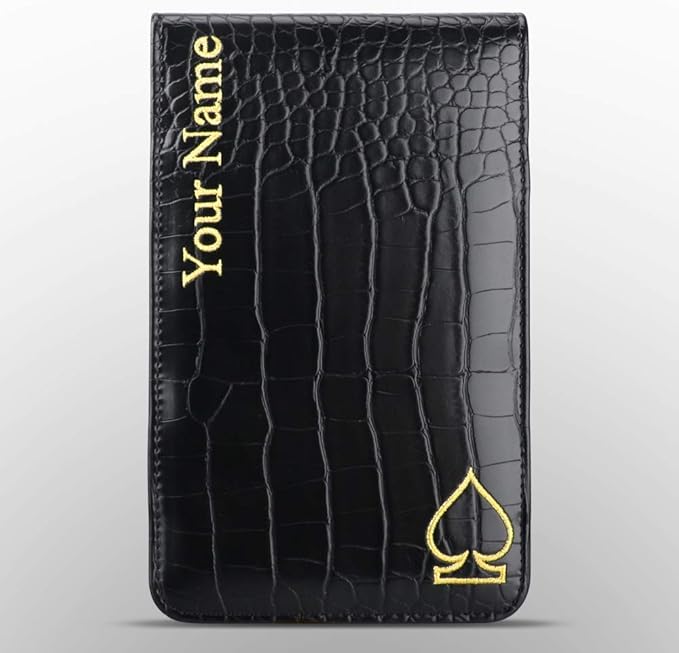 Craftsman Golf Crocodile Pattern Golf Scorecard Holder and Yardage Book Cover Case Protector Also Accept Custom Order with Your Name Stitched Customization Version