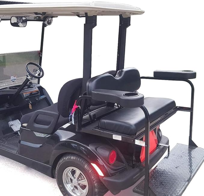 PIT66 Universal Golf Cart Rear Seat Arm Rest Cushion with Cup Holders