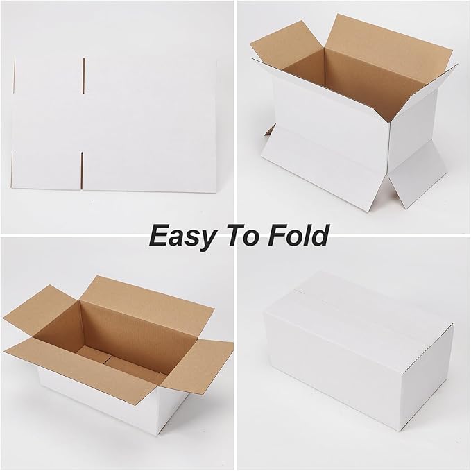 9x5x4 White Shipping Boxes Set of 40, Kraft Corrugated Cardboard Small Business Boxes for Business Packaging Boxes