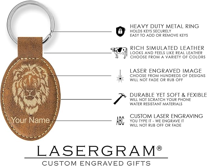 LaserGram Oval Keychain, Sunflowers, Personalized Engraving Included