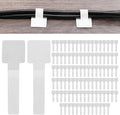 100-Pack Hook and Loop Cable Ties, 3.5 x 1.1 Inch Enhanced Self-Adhesive Cord Organizer for Desk/Home/Wall/Office Essentials, Cable Management Under Desk [White]