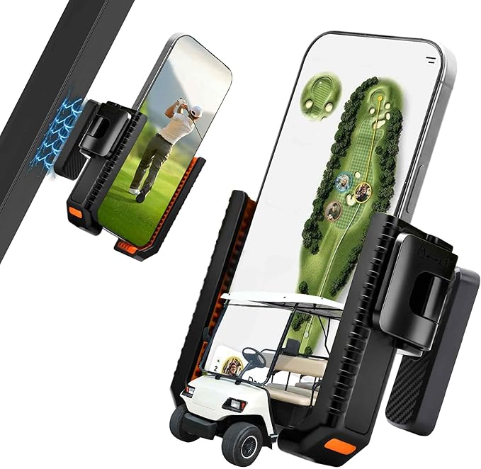 XEEP 2025 Magnetic Golf Cart Phone Holder 8pcs N52 Magnets, 360° Rotation, One-Touch Lock, Golf Phone Holder for Ezgo Club Car Yamaha, Golf Cart Cell Phone Holder for All 4.5-7" Smartphones
