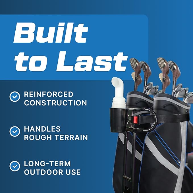 Evolution Golf Bag Holder Attachment with Sand Bottle Kit - Fits Golf Carts 4 & 6 Passenger Model - Durable Golf Cart Bag Carrier with Easy Installation, Secure Fit & Weather Resistant Design | Black
