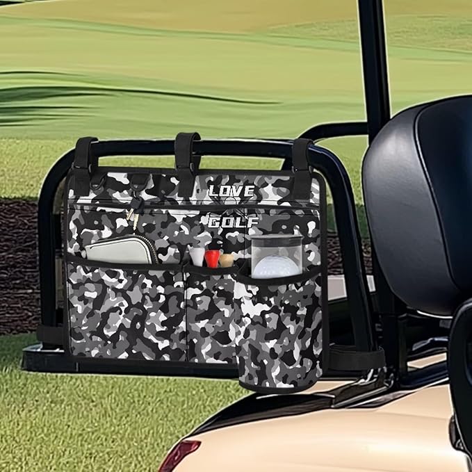 Fashion Golf Cart Rear Seat Organizer Lightweight Storage Bag Accessories for Club Car, Wheelchair and Walker