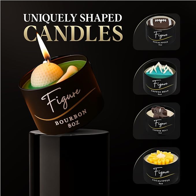 All-Natural Golf Candle – Apple Bourbon Scent | Hand-Poured in The USA | Beeswax & Soy Wax | Essential Oils | 100% Beeswax Wick | Premium Gift Box | Candle Gifts for Men & Women
