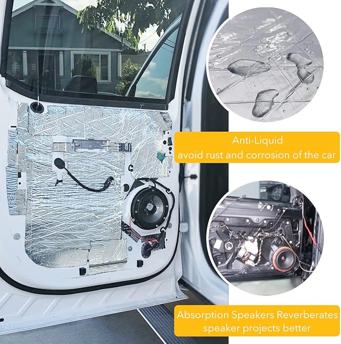 Car Sound Deadening Material Mat - 197 mil 8.7 sqft Auto Audio Deadener Foam, Sound Dampening and Heat Insulation for Truck, Vehicle