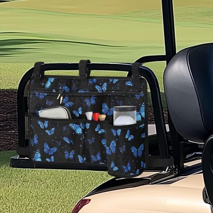 Fashion Golf Cart Rear Seat Organizer Lightweight Storage Bag Accessories for Club Car, Wheelchair and Walker