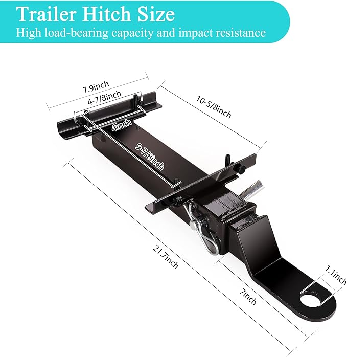 Golf Cart Trailer Hitch Deluxe Kit, Backseat Footrest with 2in Receiver High-Strength Universal Fit for Yamaha Club Car EZGO