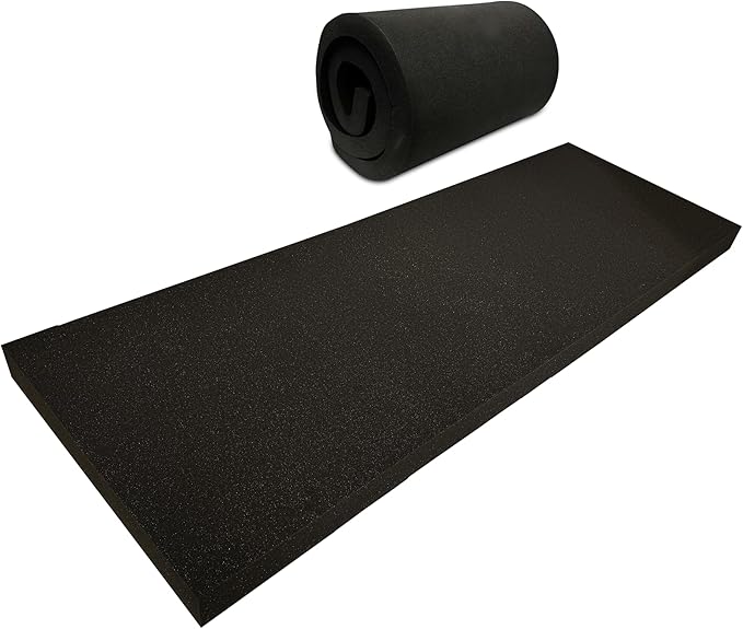 QOMFY 4" Height x 18" Width x 24" Length Charcoal Upholstery Foam Sheet | Made in USA | Multi-Purpose Foam for Upholstery, DIY, Packaging & Acoustic Projects