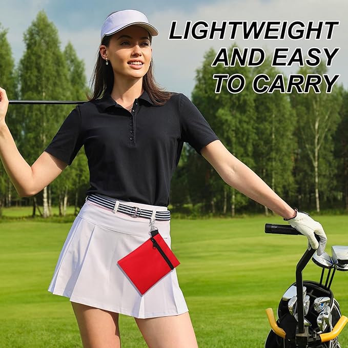 WILLBOND 12 Pcs Golf Tee Bag Holder Tee Pouch Golf Ball Carry Bag with Metal Lobster Claw Clip Multicolor Portable Accessories for Man Woman