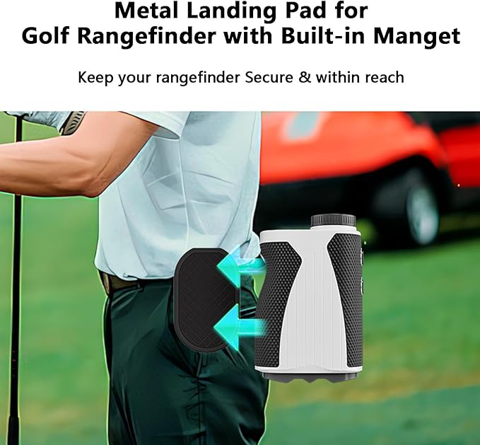 Metal Landing Pad, Industrial-Grade Rigid Clip for Magnetic Golf Equipment and Accessories. Secure Hold and Easy Access for Rangefinders. Magnetic Golf Gear Compatible，Black