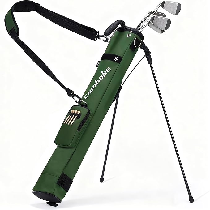 Lightweight Golf Stand Bag, Portable and Durable Golf Carry Bag with Padded Strap and Pocket, Sunday Bag for The Driving Range, 2-Way Divider Practice Bag for Men and Women