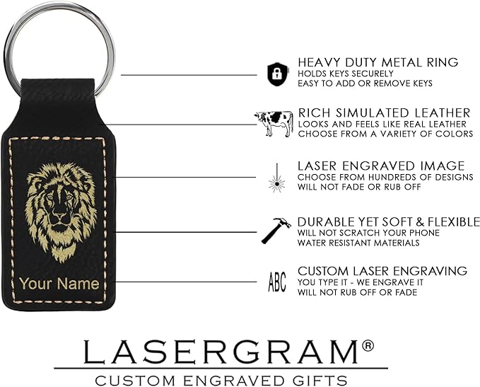LaserGram Rectangle Keychain, Disc Golf, Personalized Engraving Included