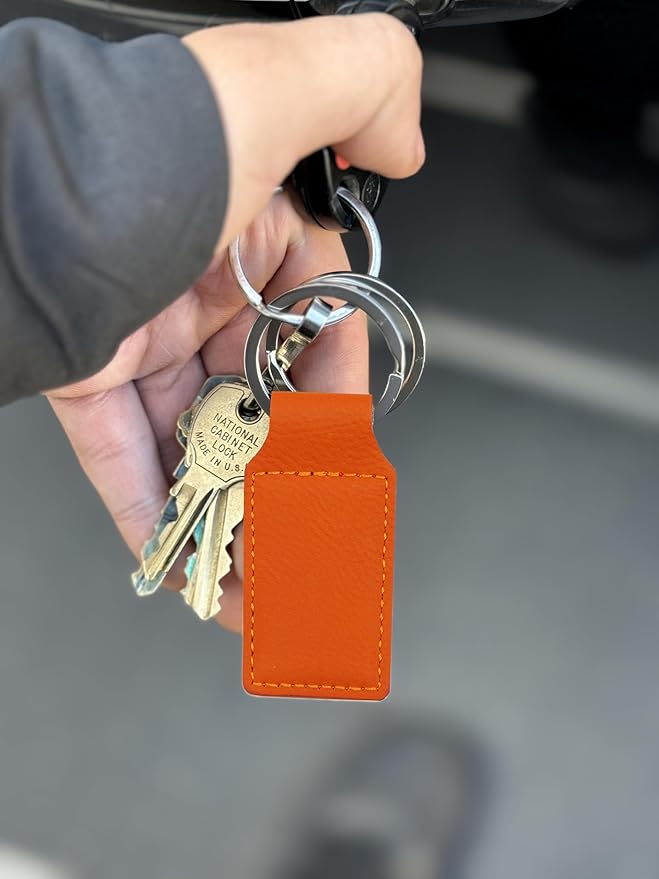 LaserGram Rectangle Keychain, Coat of Arms Germany, Personalized Engraving Included (Orange)