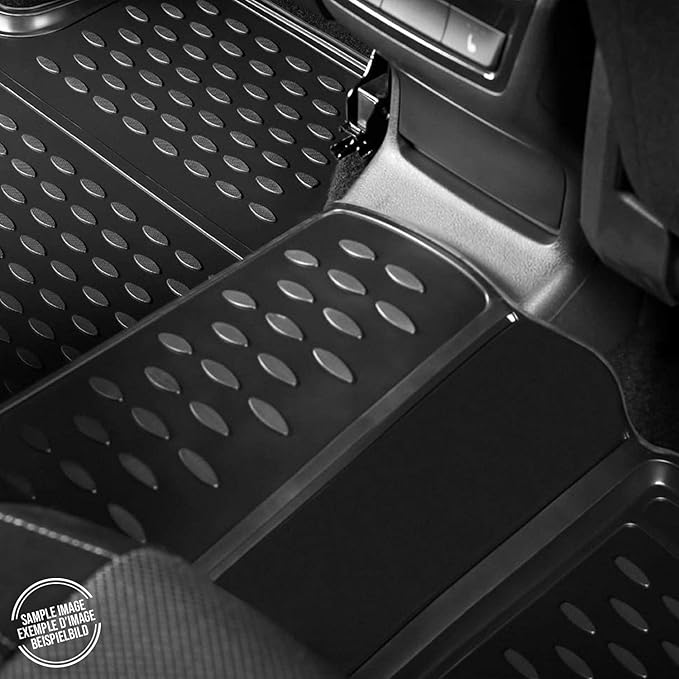 OMAC Floor Mats for VW e-Golf 2015-2019 Car Mats All Weather 3D Custom Fit Rubber Mat Waterproof Odorless TPE Floor Liners Laser Measured Non-Slip (Black)