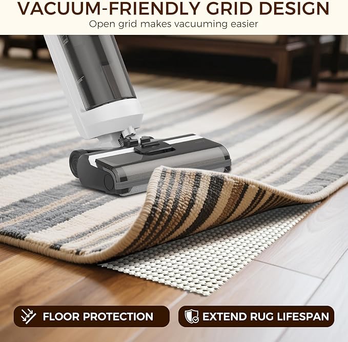 BAGAIL BASICS 10 x 14 FT Rug Pad Gripper for Hardwood Floors, Non Slip Rug Pads for Area Rugs, Extra Thick Under Rug Padding, Protect Your Rugs & Floors