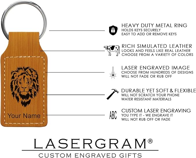 LaserGram Rectangle Keychain, Disc Golf, Personalized Engraving Included