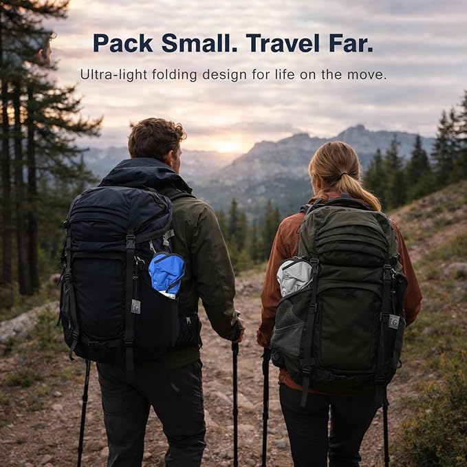 Lightweight Folding Camping Chair — 3.3 lb Compact Portable Design, One-Piece No Assembly Structure, Aluminum Frame, Easy Carry Chair for Travel, Hiking, Camping & Beach