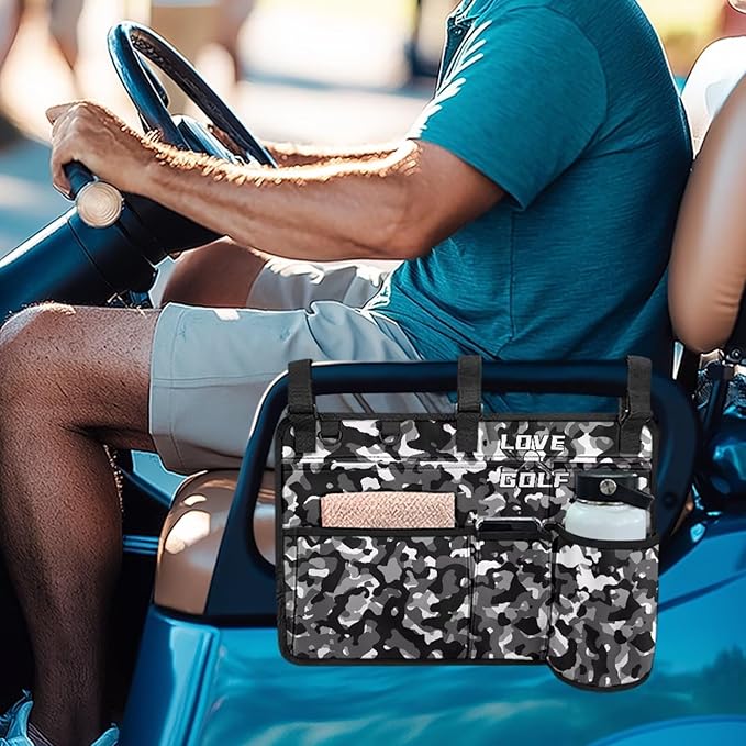 Fashion Golf Cart Rear Seat Organizer Lightweight Storage Bag Accessories for Club Car, Wheelchair and Walker