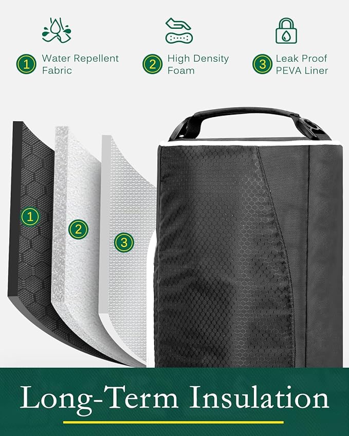 Golf Cooler Bag with Ice Packs - Golf Gifts for Men Fits in Golf Bags Golf Accessories Fathers Day Dad Gifts from Daughter Son Wife - Keeps 6 Beer Cans or 2 Wine Bottles Cold for Hours